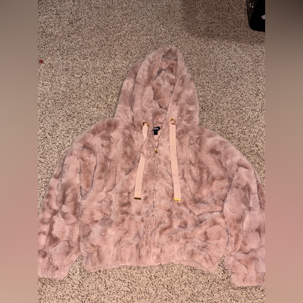Express Blush Faux Fur Jacket